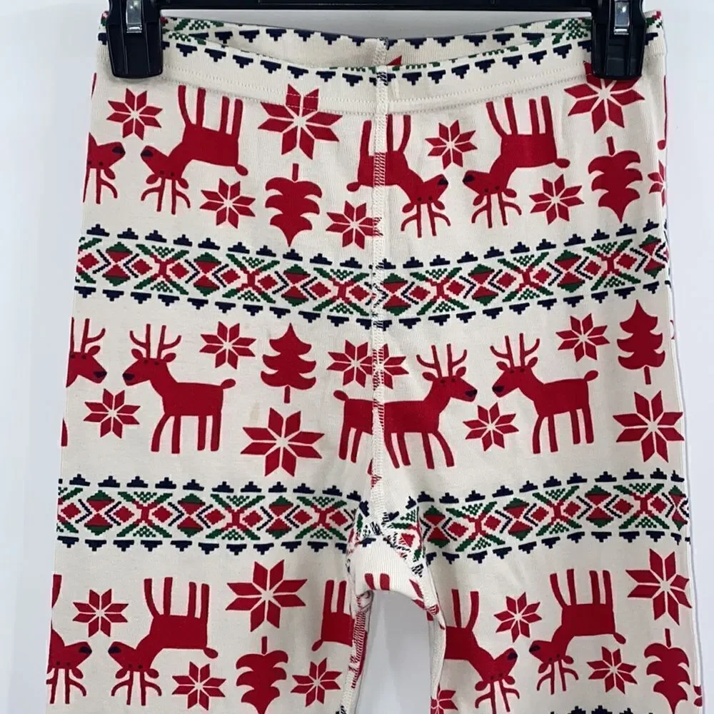 Hanna Andersson Christmas PJ Bottoms Girls Size 14 Holiday Deer Pajamas